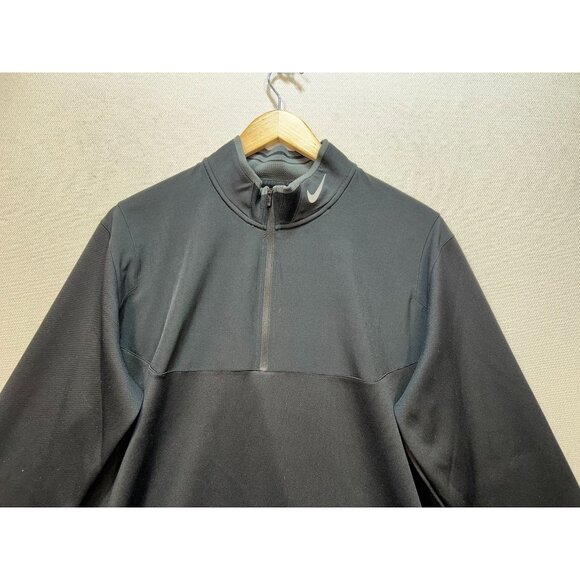 Nike Golf Dri-Fit Tour Performance Athletic Shirt Men L Black 1/4 Zip Activewear - Picture 4 of 11